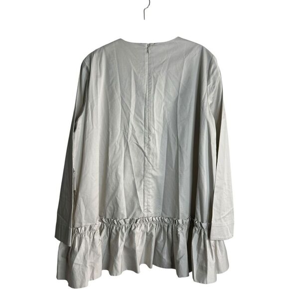 Cos Ruffle Asymmetrical Tunic Top Size 12 Victorian Neutral Elevated Basics - Picture 5 of 14
